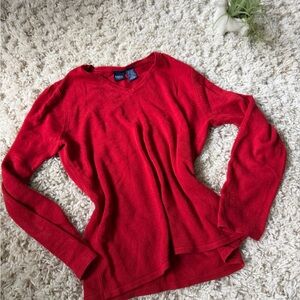 Basic Editions Classic Red V-Neck super soft and stylish cute casual Sweater